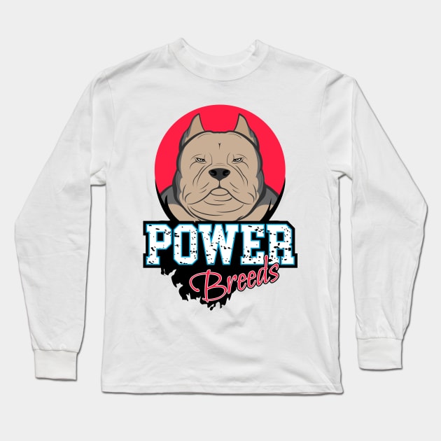 American Bully Fawn Power Breeds Long Sleeve T-Shirt by VISUALUV